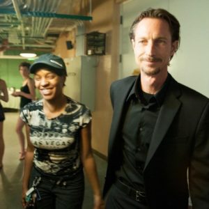 Allan Sturm Technology Director backstage with clothing designers in Tucson Arizona Fox Theatre