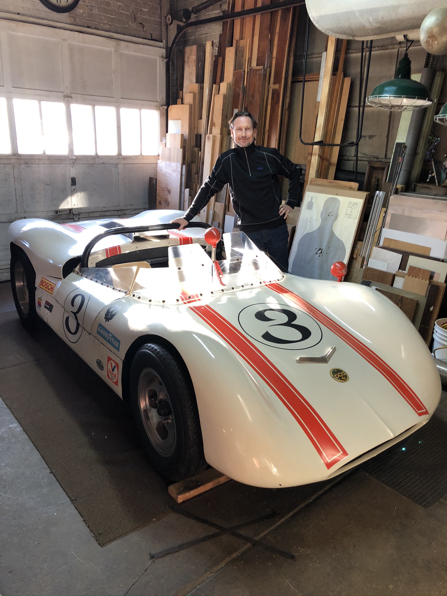 Allan Sturm posting with his favorite 1960's racecar