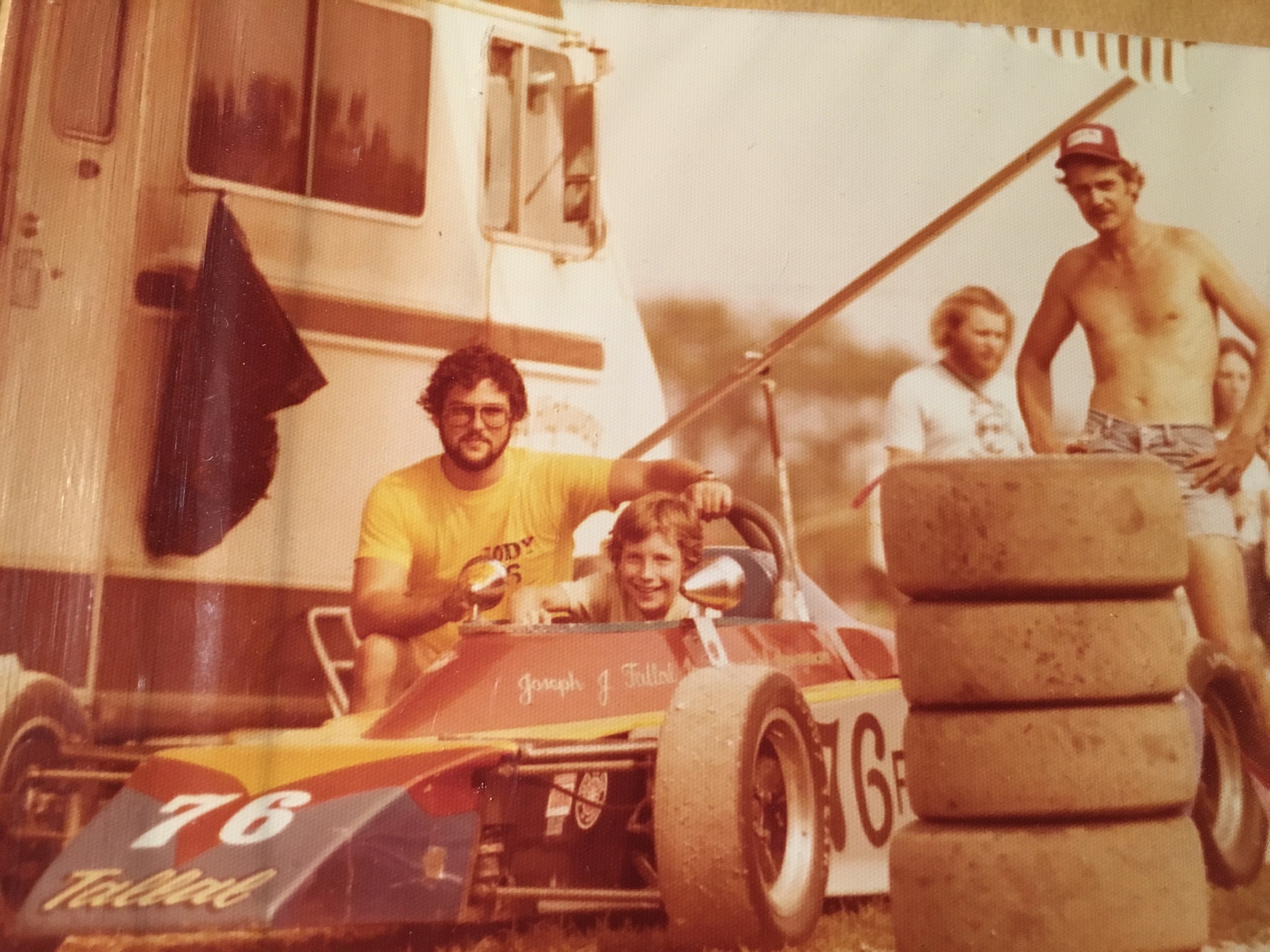 Allan Sturm sitting in Formula Ford racecar